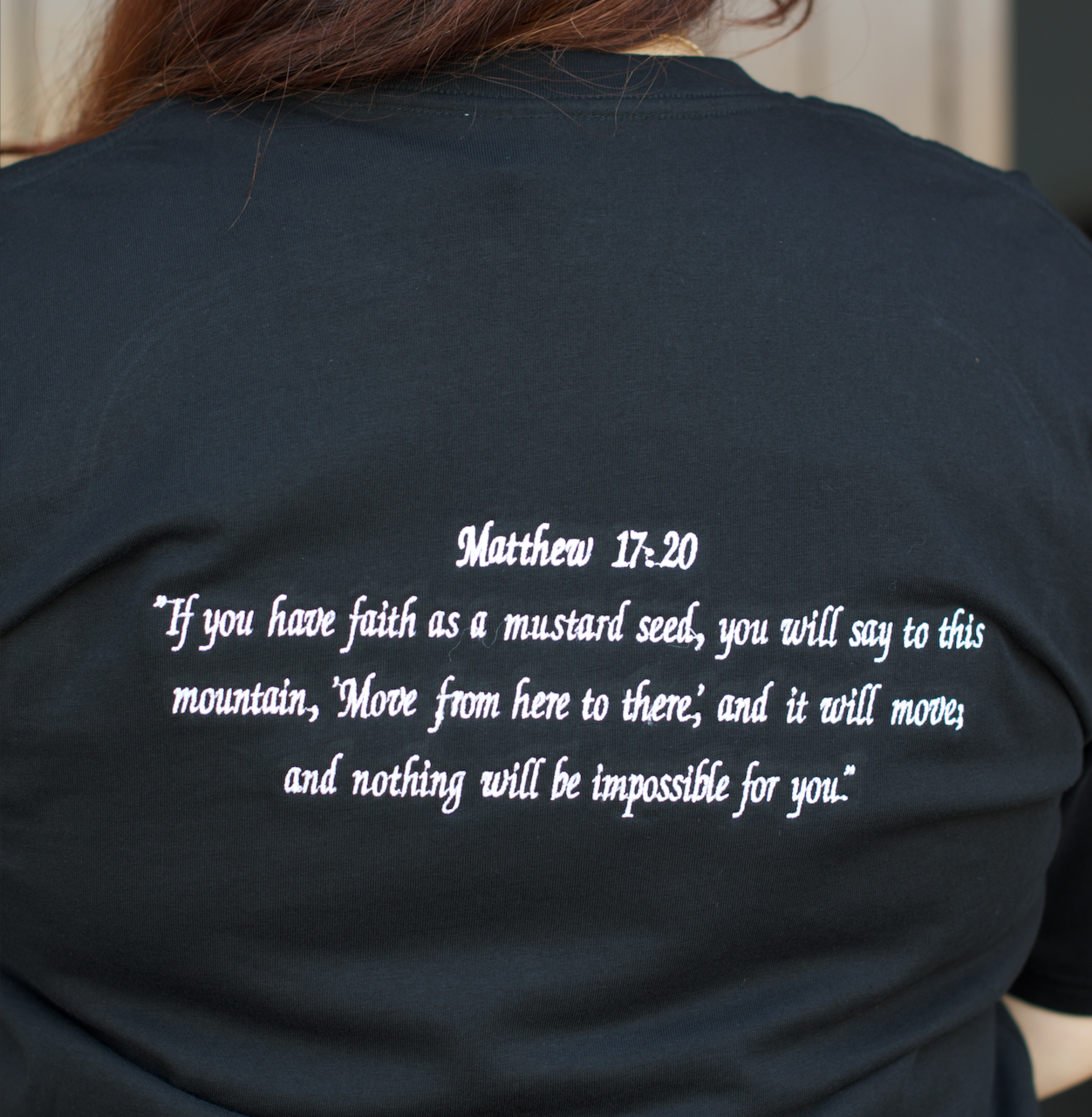Matthew 17:20 - Black T-Shirt